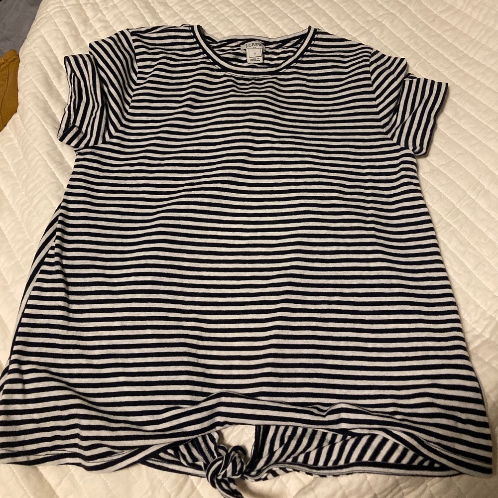Navy Striped Tie Back Tee